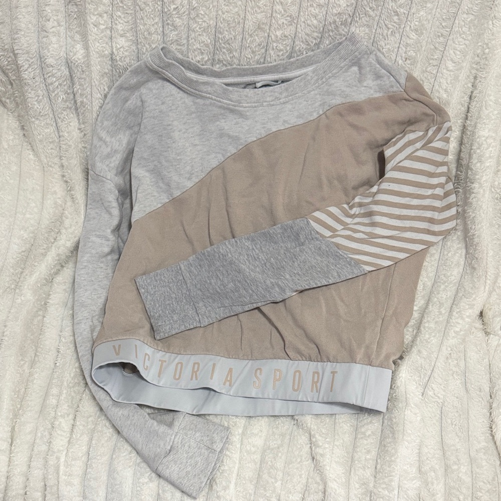 Kids Colorblock Long Sleeve Top - Gray and Tan